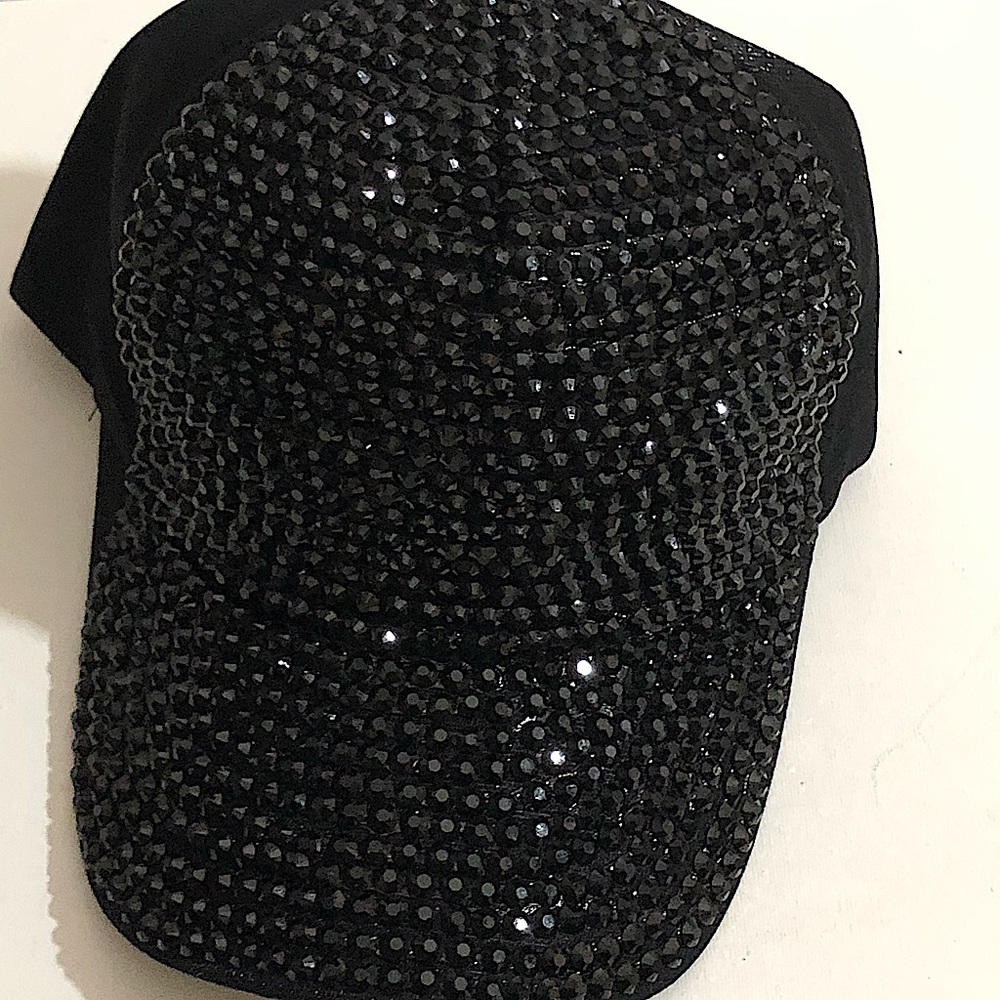 BLACK RHINESTONE HAT